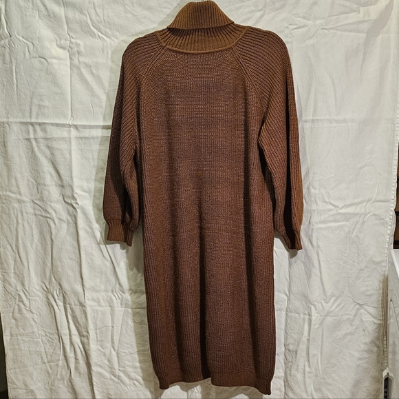 Balloon Sleeve Knit Sweater Dress - Picture 2 of 5